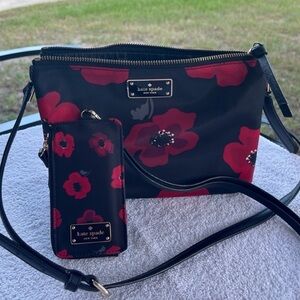 Kate spade crossbody and card case on lanyard